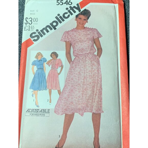 Simplicity Misses Dress Sewing Pattern sz 12 5546 - uncut - Picture 1 of 3